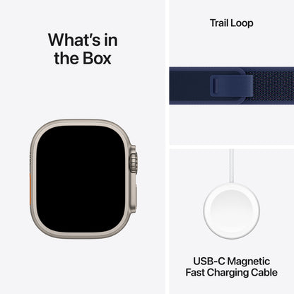 Pre-booking Apple Watch Ultra 2 GPS + Cellular 49mm Natural Titanium Case with Blue Trail Loop - M/L, MX4L3QA/A, Delivery from 20th Sep'24 onwards