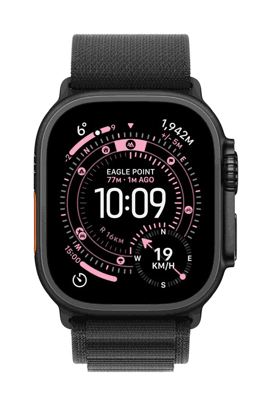 Apple Watch Ultra 3 GPS + Cellular 49mm, Black Titanium Case with Black Alpine Loop, Large