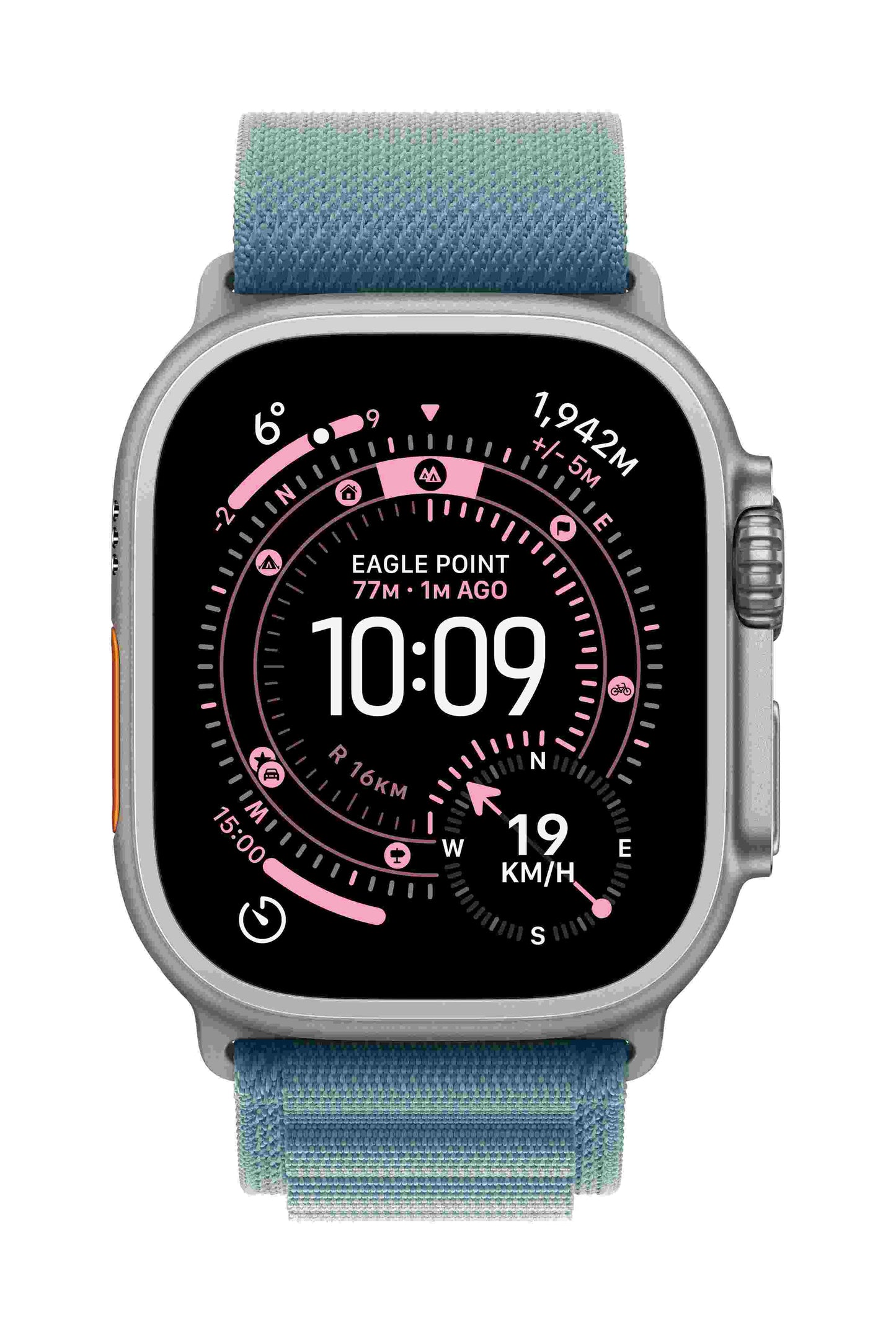 Apple Watch Ultra 3 GPS + Cellular 49mm, Natural Titanium Case with Light Blue Alpine Loop, Medium