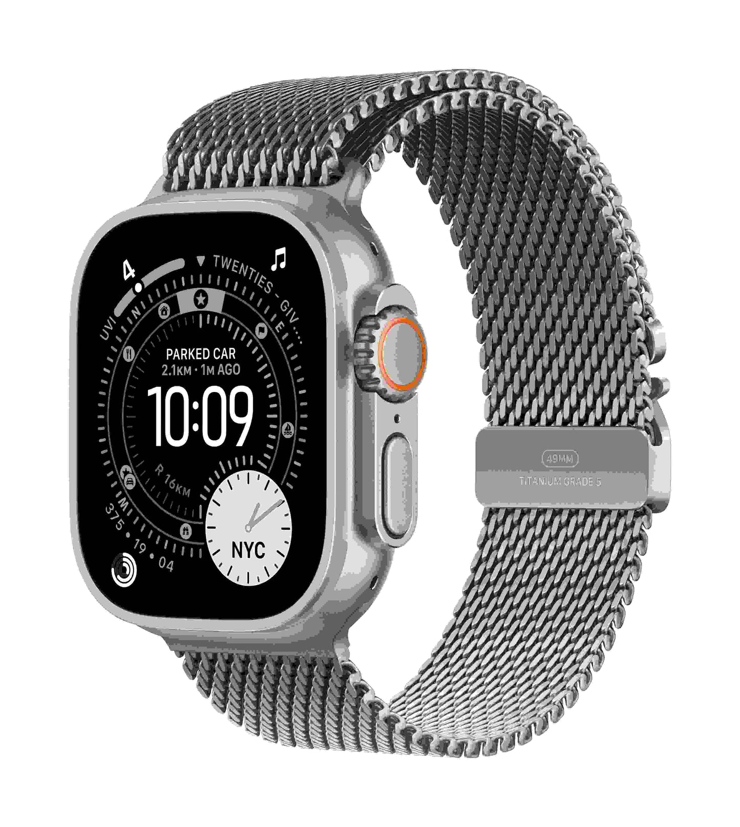 Apple Watch Ultra 3 GPS + Cellular 49mm, Natural Titanium Case with Natural Titanium Milanese Loop, Small