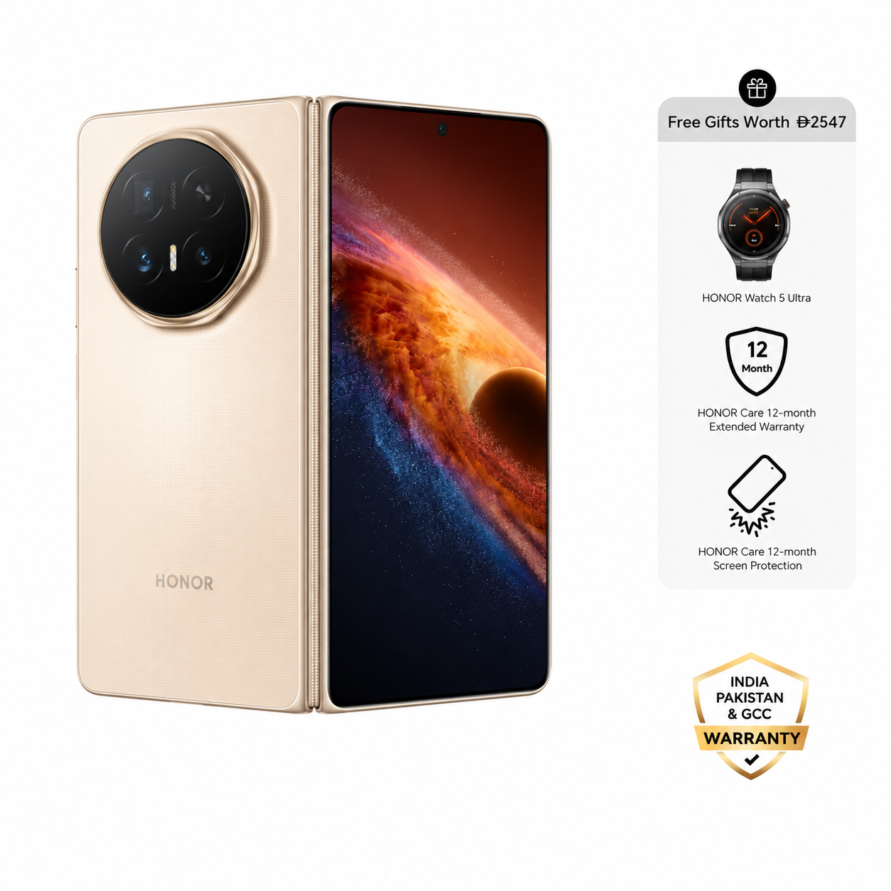 Pre-Order Honor Magic V6 5G Smartphone 16GB RAM, 512GB Storage, Gold