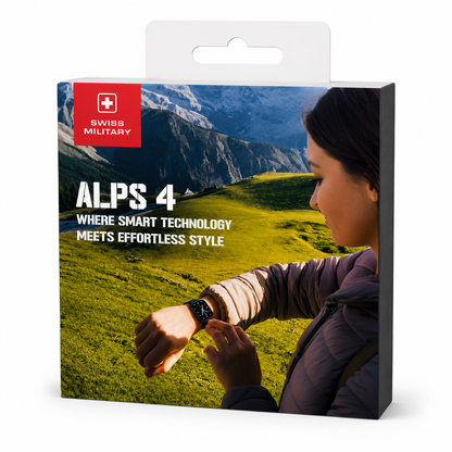 Swiss Military ALPS 4 Smartwatch Premium Pack with Victor 5 Wireless Earbuds – White