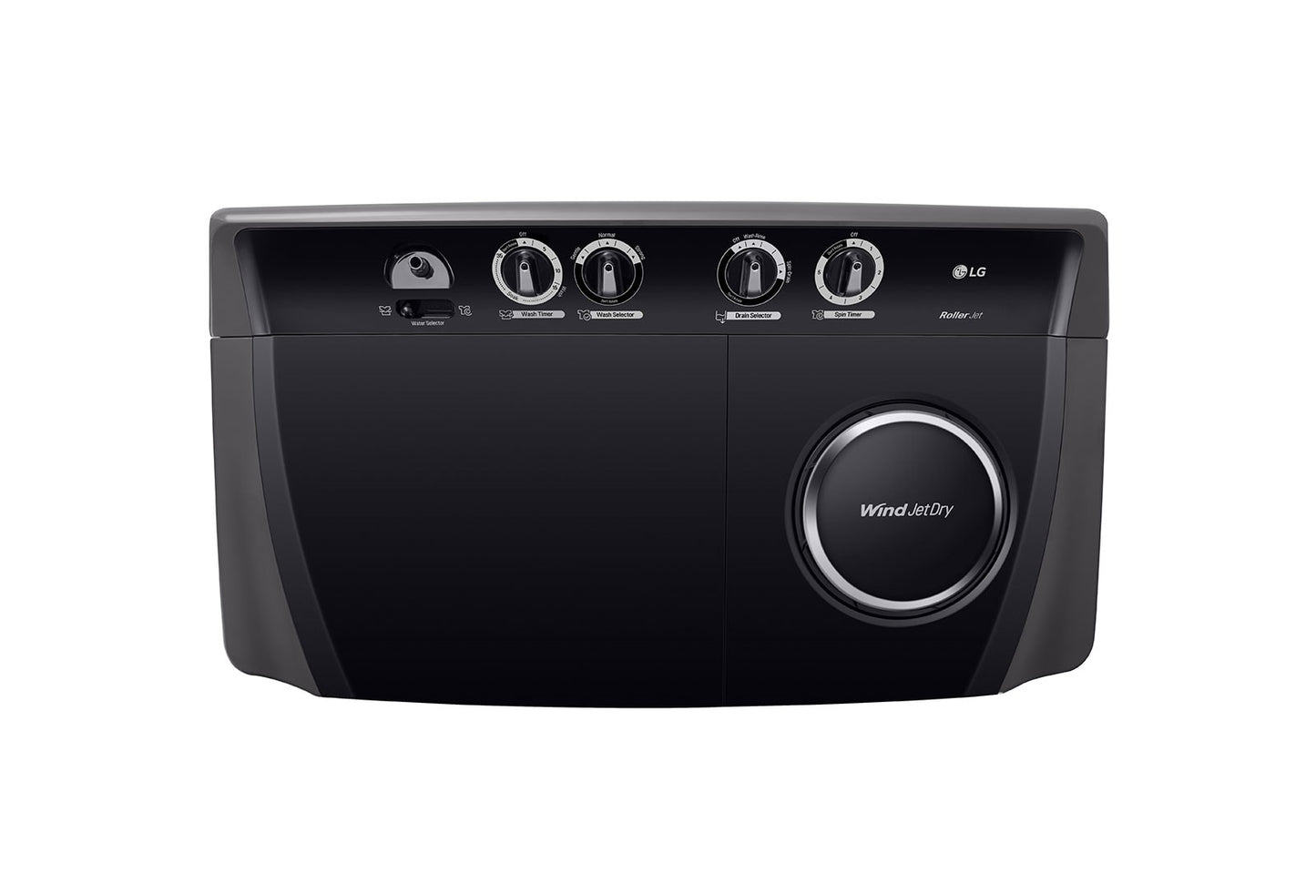 LG 10kg Twin Tub Washing Machine, Roller Jet, Mild Black Color P1461RWNL