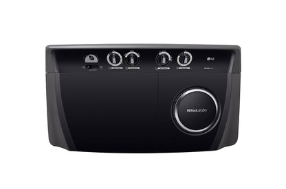 LG 10kg Twin Tub Washing Machine, Roller Jet, Mild Black Color P1461RWNL