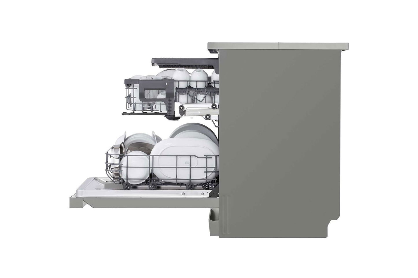 LG 14 Place Setting QuadWash™ Dishwasher, Platinum Silver, DFC513FV