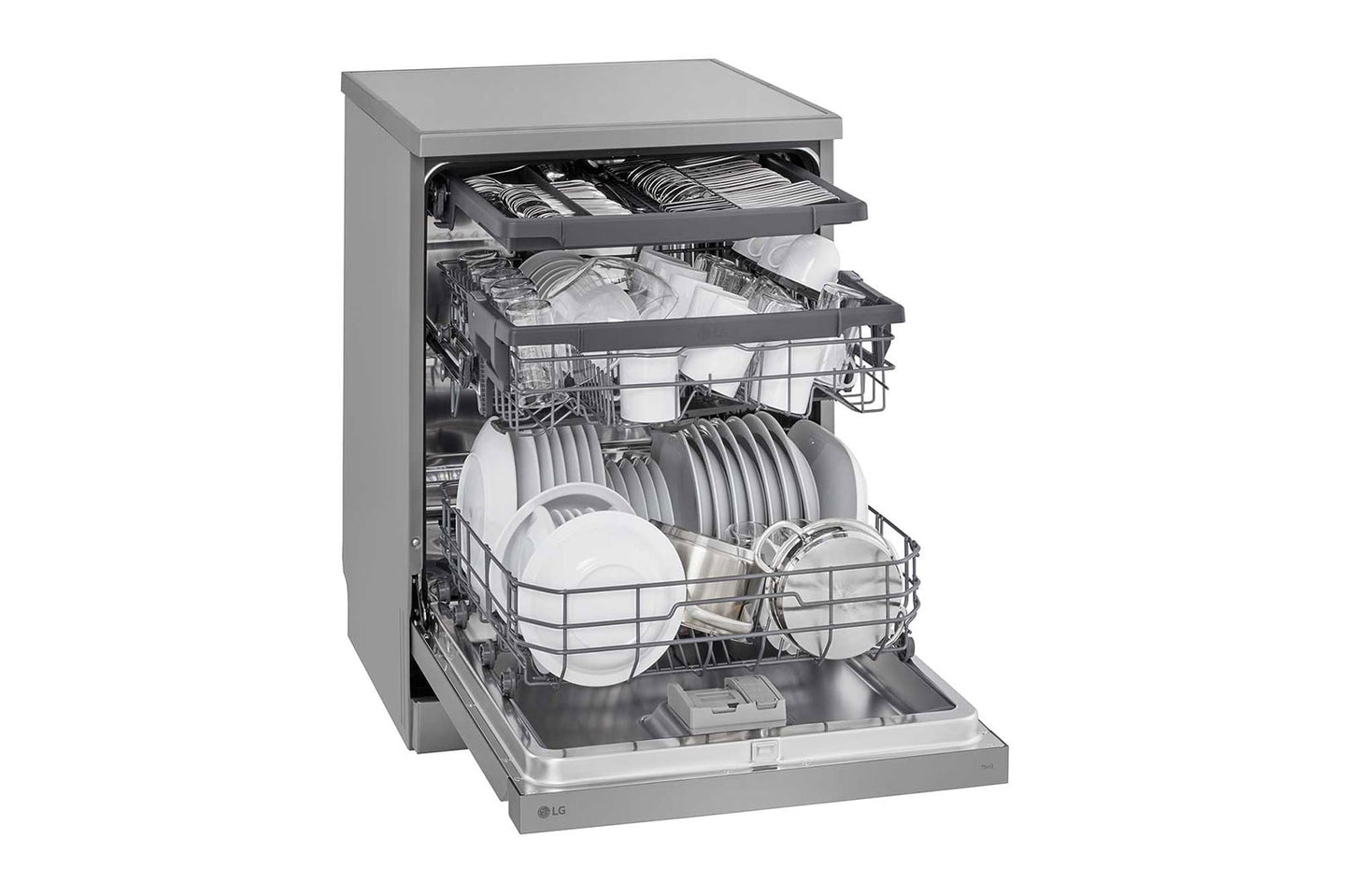 LG 14 Place Setting QuadWash™ Dishwasher, Platinum Silver, DFC513FV