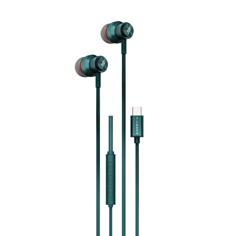 Smartix Immerse Link Designer Wired USB-C In-Ear Headset, Green