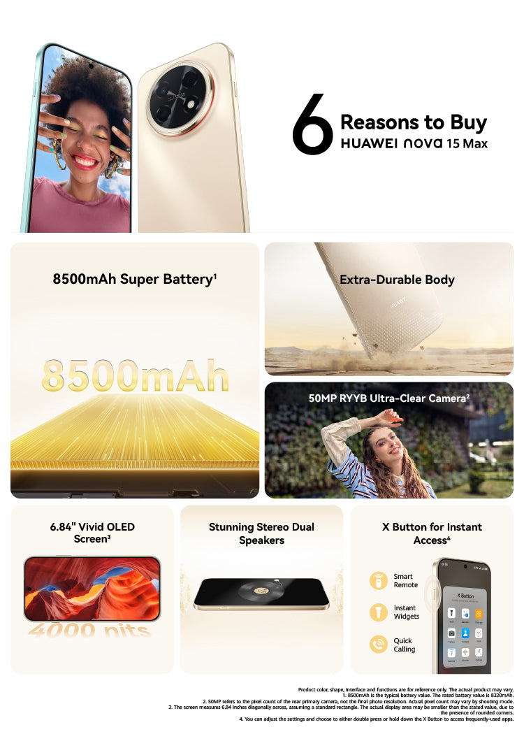 HUAWEI Nova 15 Max 8GB+256GB Golden Black + FreeBuds SE 2