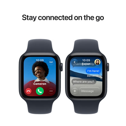 Apple Watch SE 3 GPS 44mm – Midnight Aluminium Case with Midnight Sport Band (M/L) – S10 Chip, Always-On Retina Display, 18-Hour Battery, 50m Water Resistant