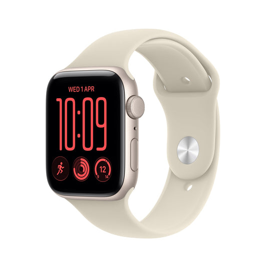Apple Watch SE 3 GPS 40mm – Starlight Aluminium Case with Sand Sport Band (M/L) – S10 Chip, Always-On Retina Display, 18-Hour Battery, 50m Water Resistant