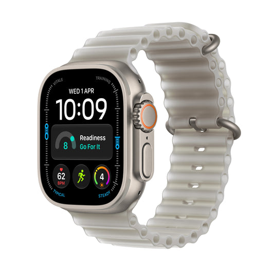 Apple Watch Ultra 4 49mm Natural Titanium Translucent Gray Ocean Band