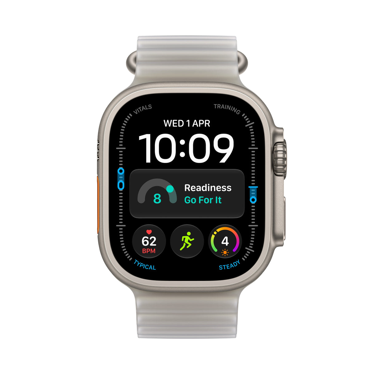 Apple Watch Ultra 4 49mm Natural Titanium Translucent Gray Ocean Band