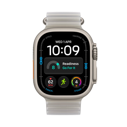 Apple Watch Ultra 4 49mm Natural Titanium Translucent Gray Ocean Band