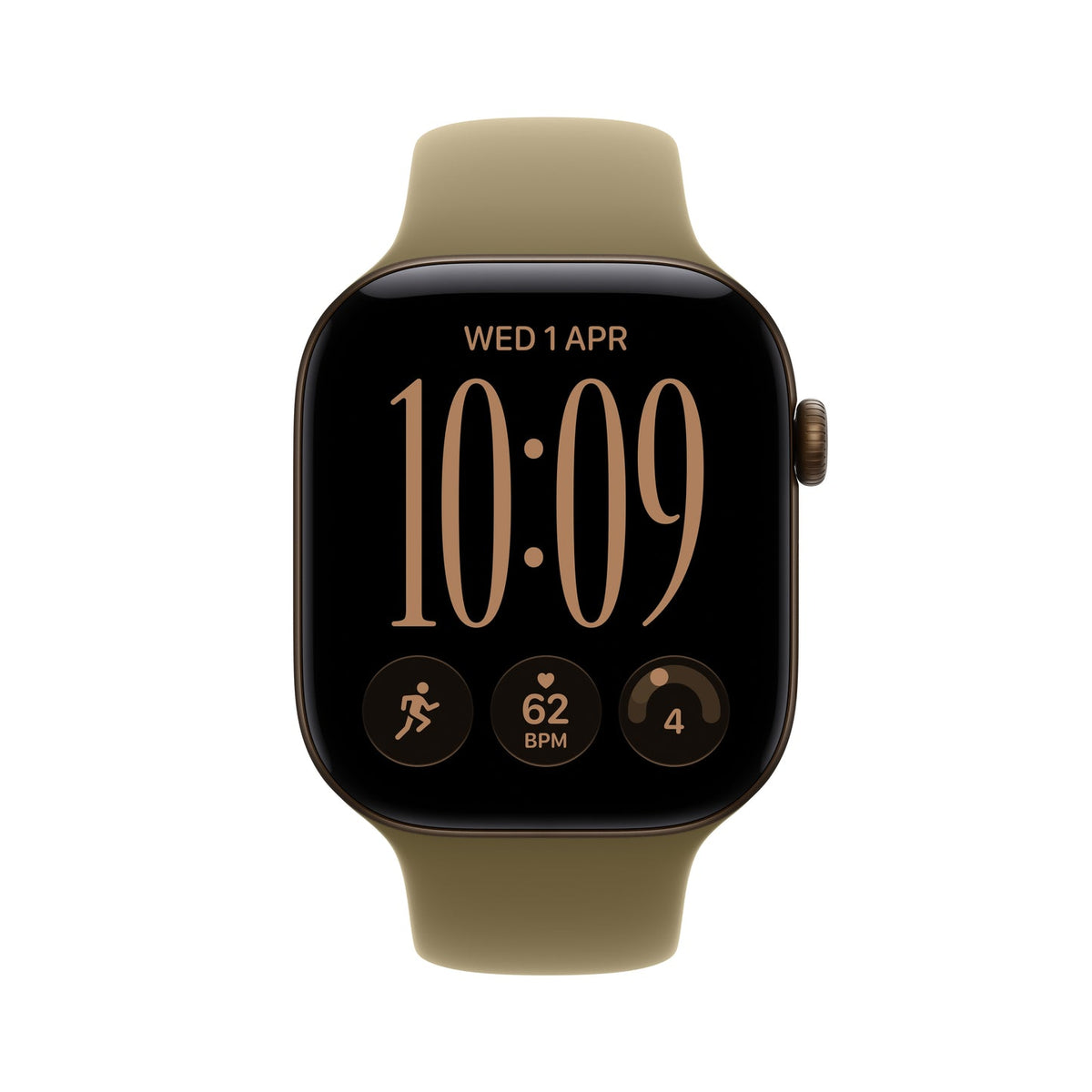 Apple Watch Series 12 GPS 42mm – Dark Bronze Aluminium Case with Olive Sport Band (S/M) – S11 Chip, Ceramic Shield 2, 24-Hour Battery, 50m Water Resistant