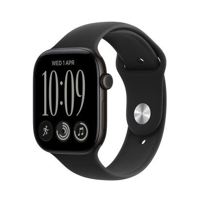 Apple Watch Series 12 GPS 42mm – Black Aluminium Case with Black Sport Band (S/M) – S11 Chip, Ceramic Shield 2, 24-Hour Battery, 50m Water Resistant