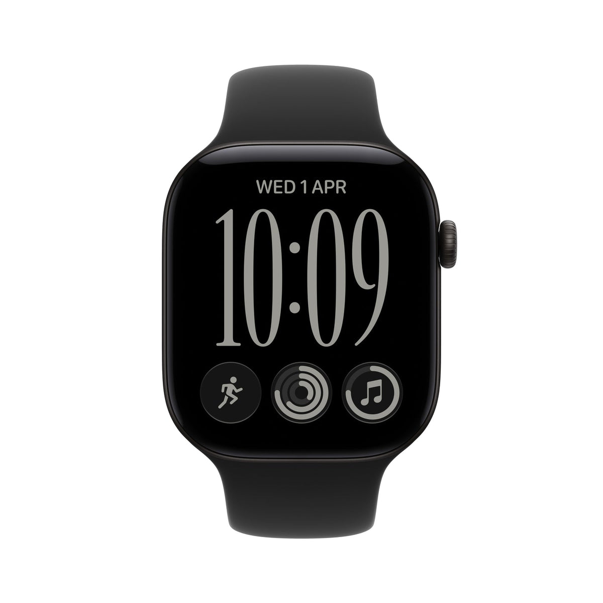 Apple Watch Series 12 GPS 42mm – Black Aluminium Case with Black Sport Band (S/M) – S11 Chip, Ceramic Shield 2, 24-Hour Battery, 50m Water Resistant