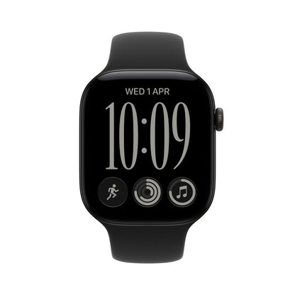 Apple Watch Series 12 GPS 42mm – Black Aluminium Case with Black Sport Band (S/M) – S11 Chip, Ceramic Shield 2, 24-Hour Battery, 50m Water Resistant