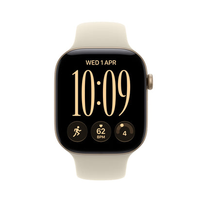 Apple Watch Series 12 GPS 42mm – Light Gold Aluminium Case with Sand Sport Band (S/M) – S11 Chip, Ceramic Shield 2, 24-Hour Battery, 50m Water Resistant