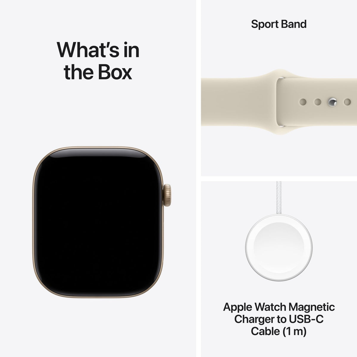 Apple Watch Series 12 GPS 42mm – Light Gold Aluminium Case with Sand Sport Band (S/M) – S11 Chip, Ceramic Shield 2, 24-Hour Battery, 50m Water Resistant