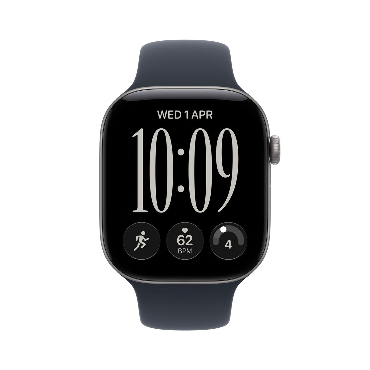 Apple Watch Series 12 GPS 42mm – Space Gray Aluminium Case with Navy Blue Sport Band (M/L) – S11 Chip, Ceramic Shield 2, 24-Hour Battery, 50m Water Resistant