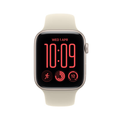 Apple Watch SE 3 GPS + Cellular 40mm – Starlight Aluminium Case with Sand Sport Band (M/L) – S10 Chip, 5G, Always-On Retina Display, 18-Hour Battery