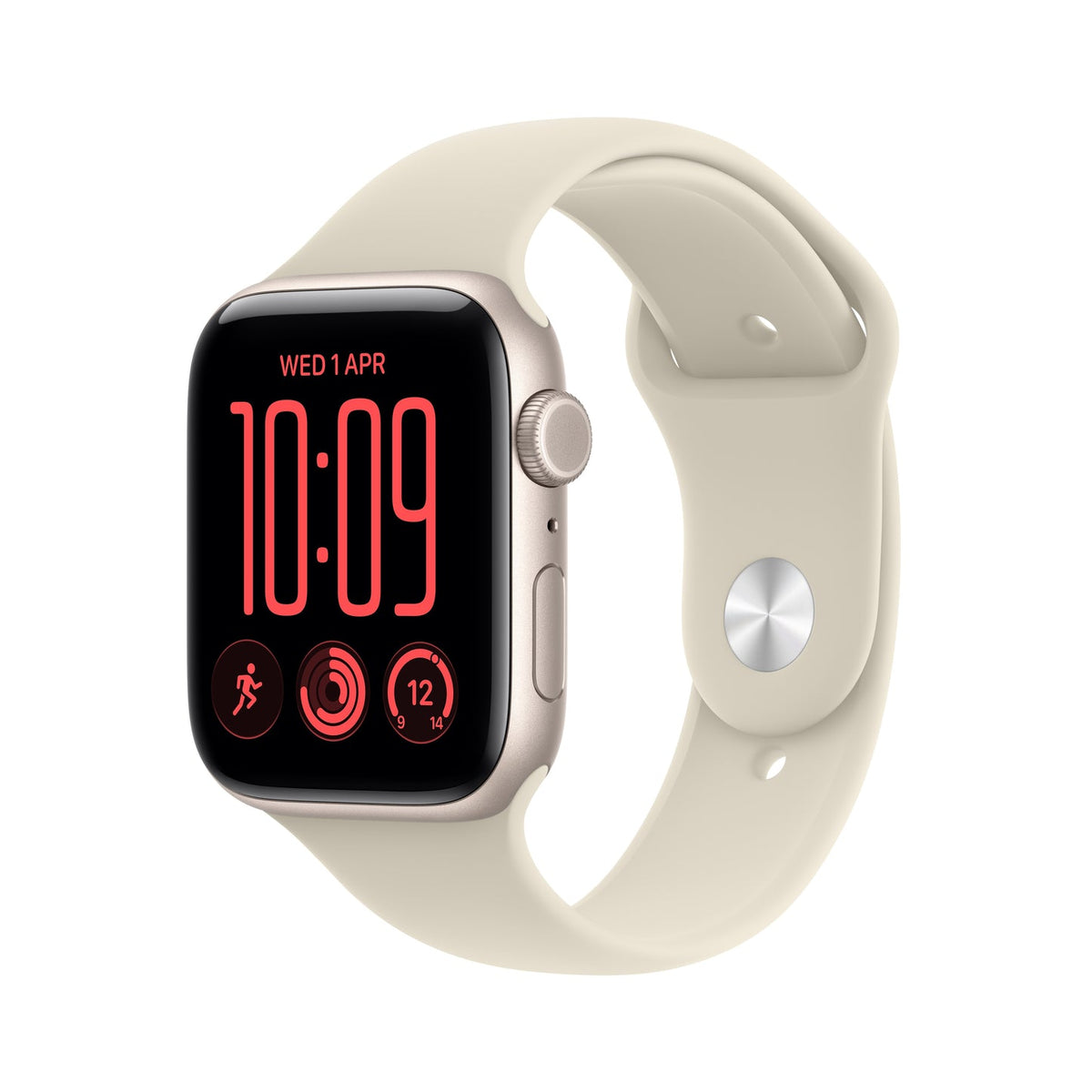 Apple Watch SE 3 GPS + Cellular 40mm – Starlight Aluminium Case with Sand Sport Band (M/L) – S10 Chip, 5G, Always-On Retina Display, 18-Hour Battery