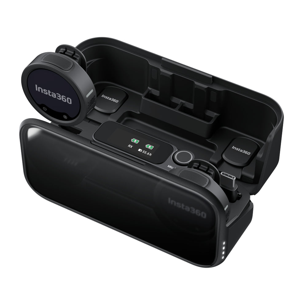 Insta360 Mic Pro (2 TX + 1 RX) – Wireless Microphone System with Charging Case