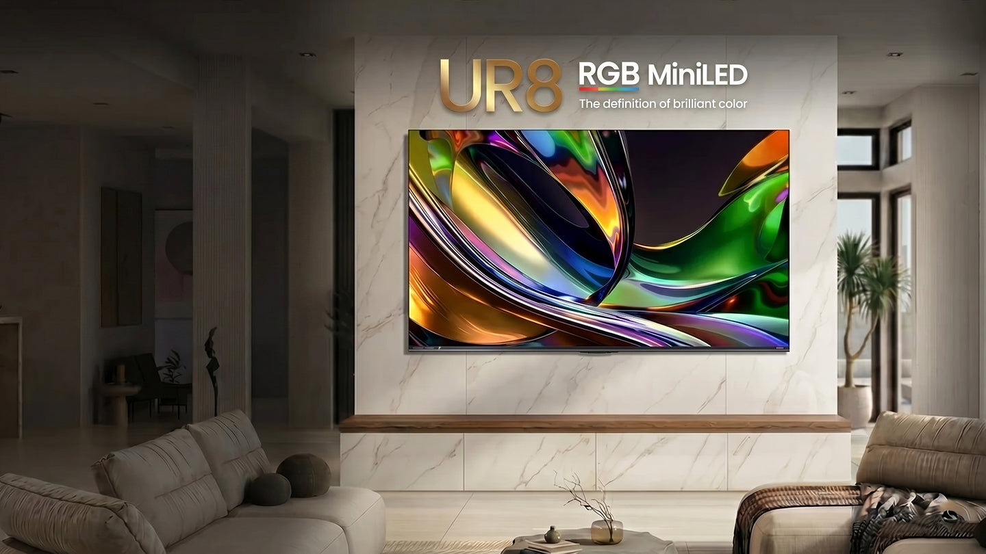 Hisense 85" UR8S RGB MiniLED Smart TV, 4K, Native 180Hz, 4000 Nits, 2.1.2 Surround, WiFi 6, VIDAA