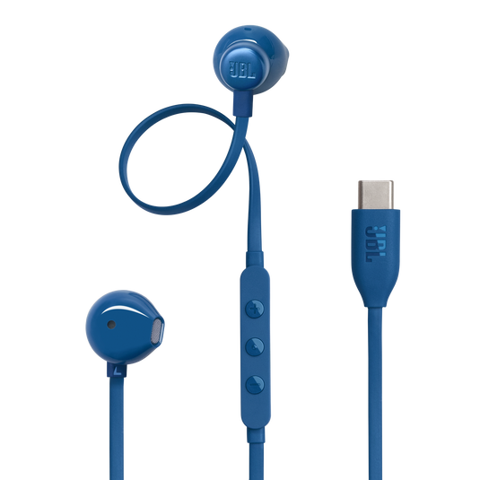 JBL TUNE 305C In Ear Headphones, Wired, USB-C, Hi Res Audio, Blue