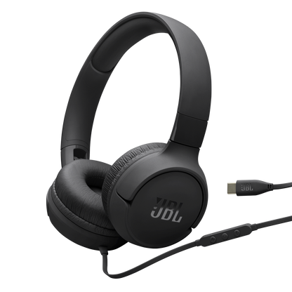 JBL Tune 520C USB-C Wired Headphones Black