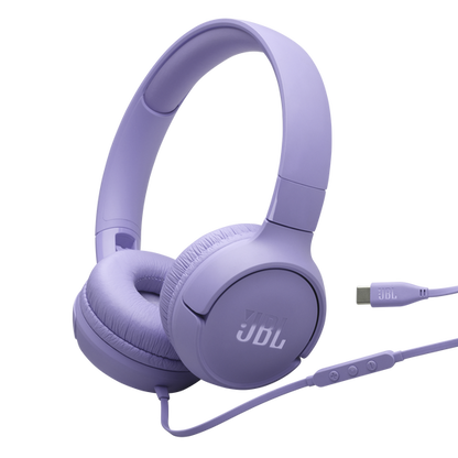 JBL Tune 520C USB-C Wired Headphones Purple