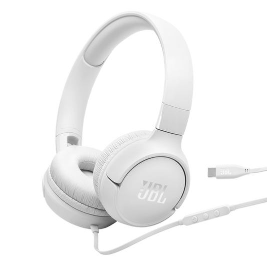 JBL Tune 520C USB-C Wired Headphones White
