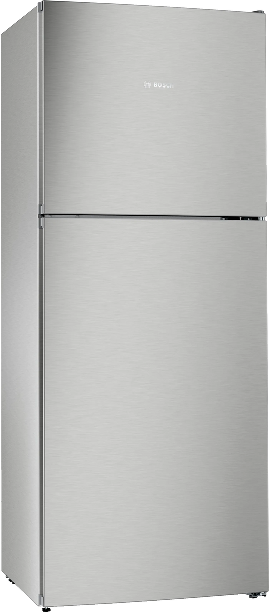 BOSCH Series 2 Free-Standing Refrigerator 365 Liter with Freezer at Top, Inox-Look-Metallic, KDN43N120M