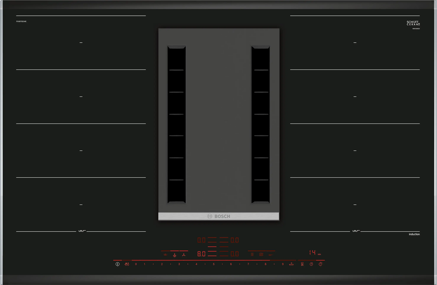 BOSCH Series 8 Induction Hob with Integrated Ventilation System 80cm, PXX875D34E