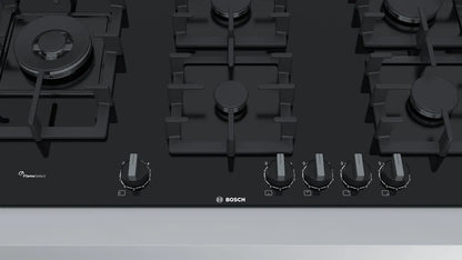 Bosch Series 6 gas hob 90 cm Tempered glass, Black, PPS9A6B90M