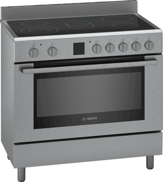 BOSCH Series 8 Electric Range Cooker 90cm, Stainless steel Grey, HKK99V850M