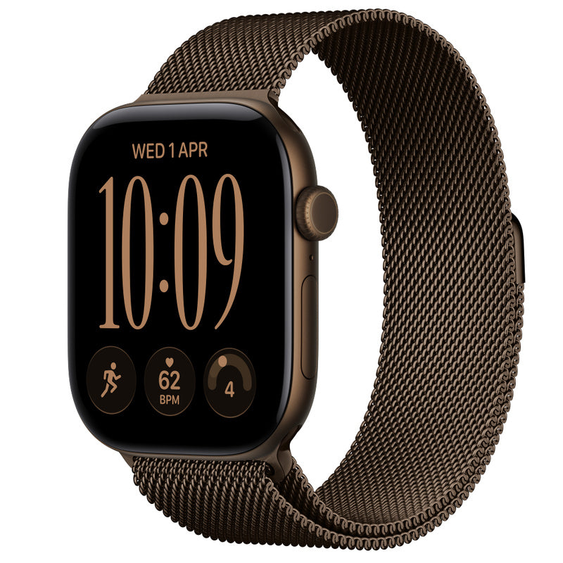 Apple Watch Series 12 GPS 46mm – Dark Bronze Aluminium Case with Dark Bronze Milanese Loop (M/L) – S11 Chip, Ceramic Shield 2, 24-Hour Battery, 50m Water Resistant