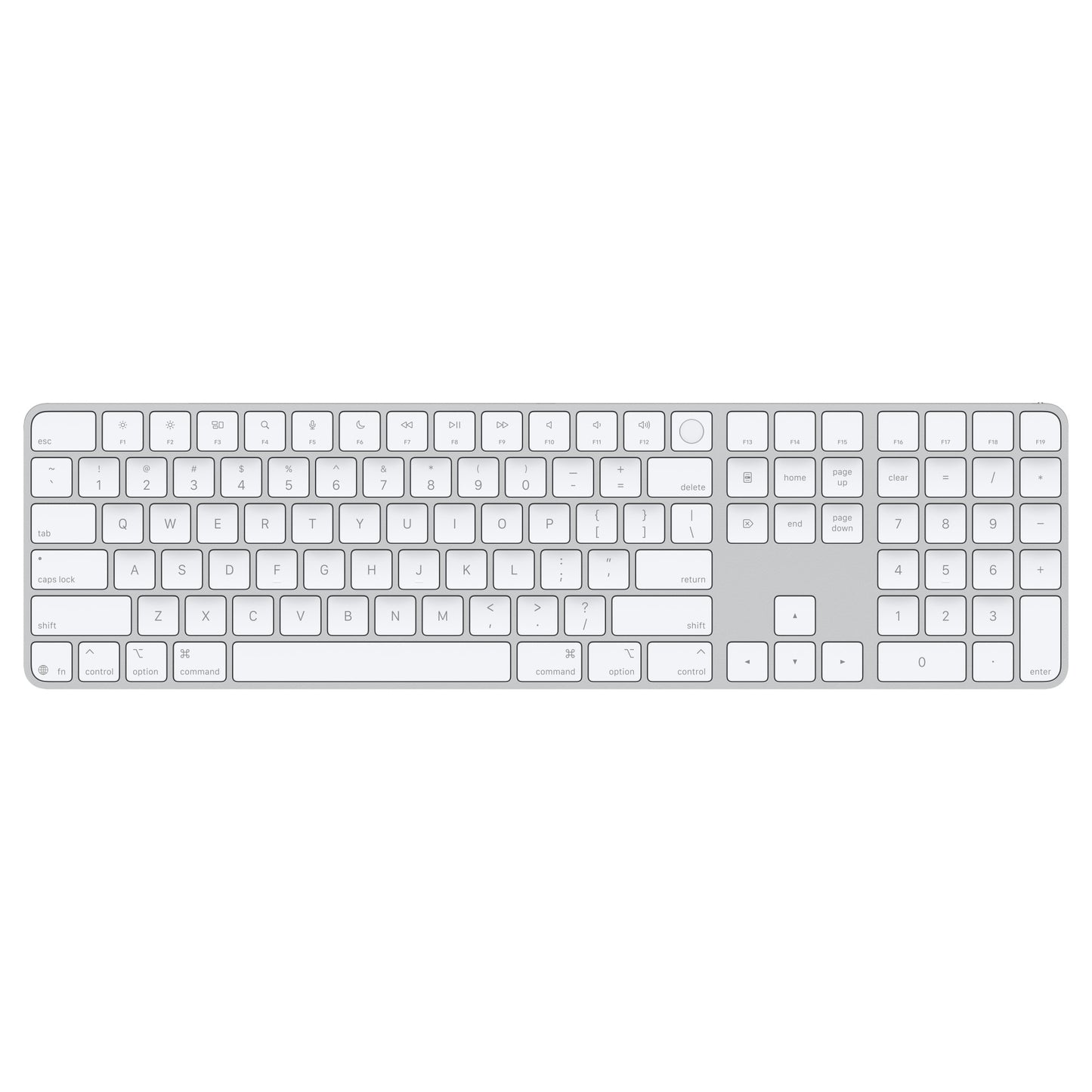 Apple Magic Keyboard with Touch ID and Numeric Keypad for Mac models with Apple silicon (USB–C) - US English - White Keys