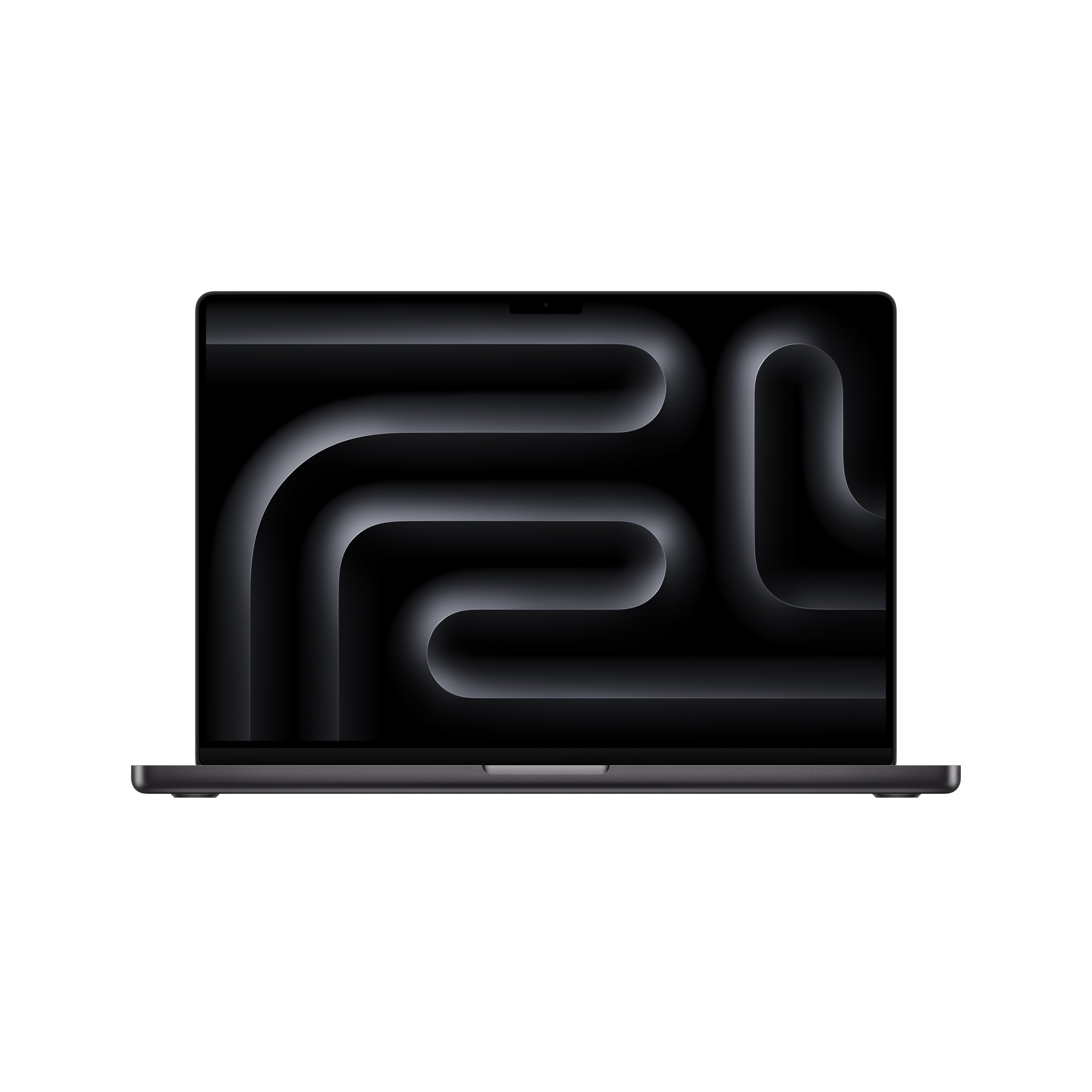 MacBook Pro M4 16 inch warna Space Black tampak depan