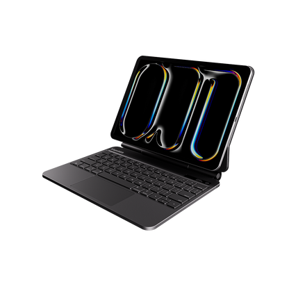 Blupebble iPad Pro 13-inch Magic Folio with Trackpad Keyboard Eng/Arb, Black