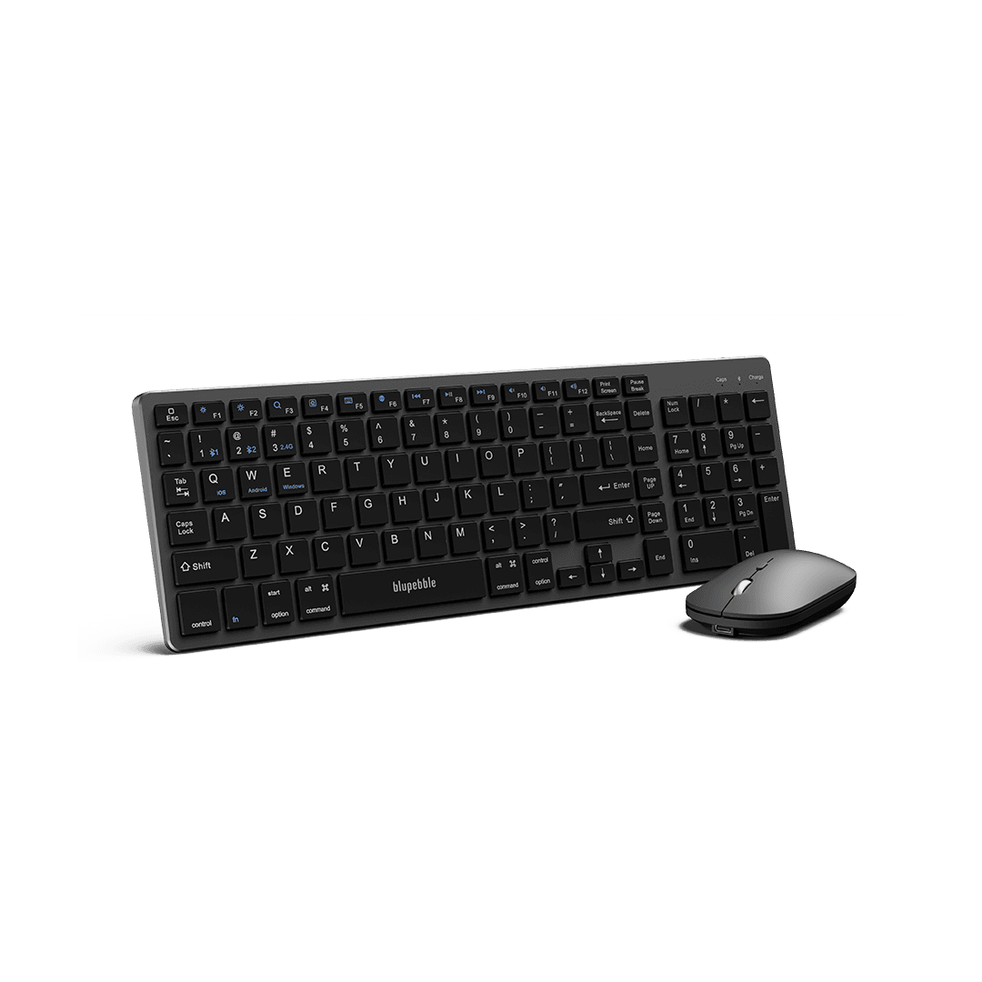 Blupebble Magic Pebble Keyboard + Mouse Combo , Wireless, Grey, BP-MPC ...