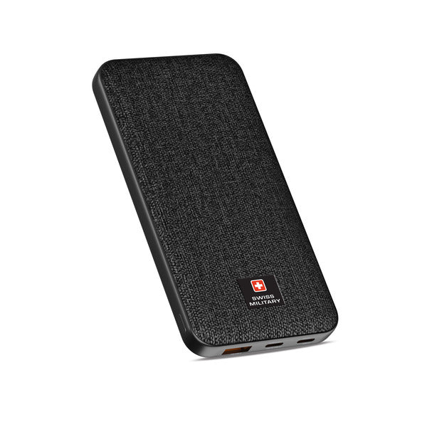 Swiss Military 10000mAh Power Bank 20W Fast Charging – Black