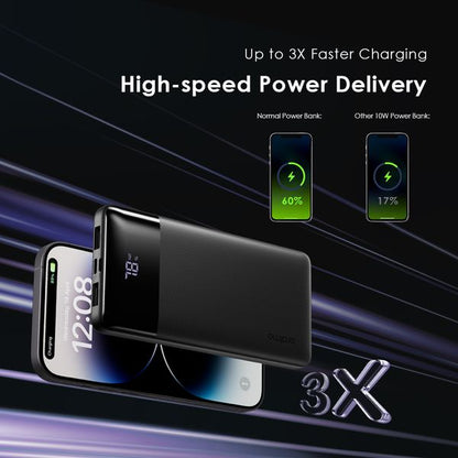 Oraimo  Toast 22.5  Type-C (IN/OUT) Power Bank, PD&QC 3.0 Compatible, 22.5W, 10,000mAh, Black, OPB-7100Q