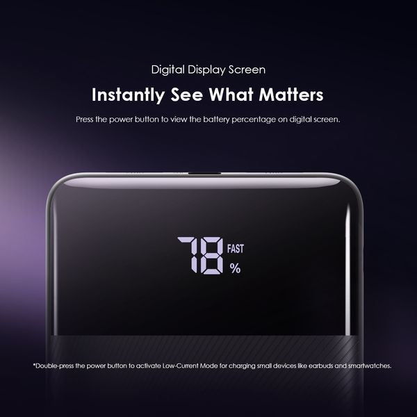 Oraimo  Toast 22.5  Type-C (IN/OUT) Power Bank, PD&QC 3.0 Compatible, 22.5W, 10,000mAh, Black, OPB-7100Q