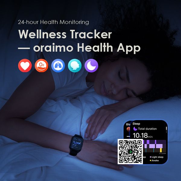 Oraimo  Watch 4 Plus  Bluetooth Call Smart Watch, AI-Generated Watch Faces, BT V5.2, 300mAh, Black, OSW-801