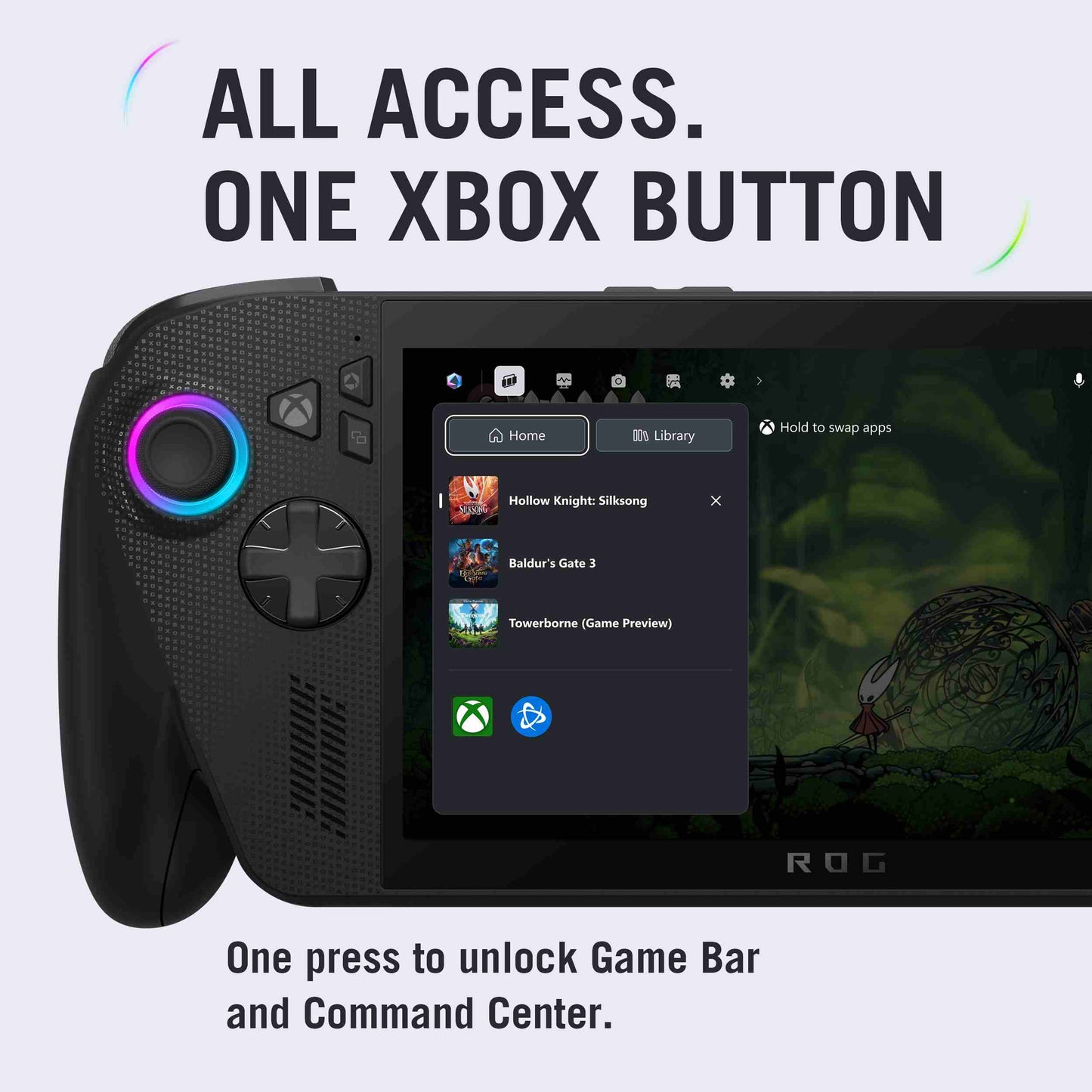 ROG XBOX Ally X Gaming Handheld Ryzen AI Z2 Extreme Processor, 24GB RAM, 1TB Storage, 7-inch FHD display, Windows 11 Home, Black