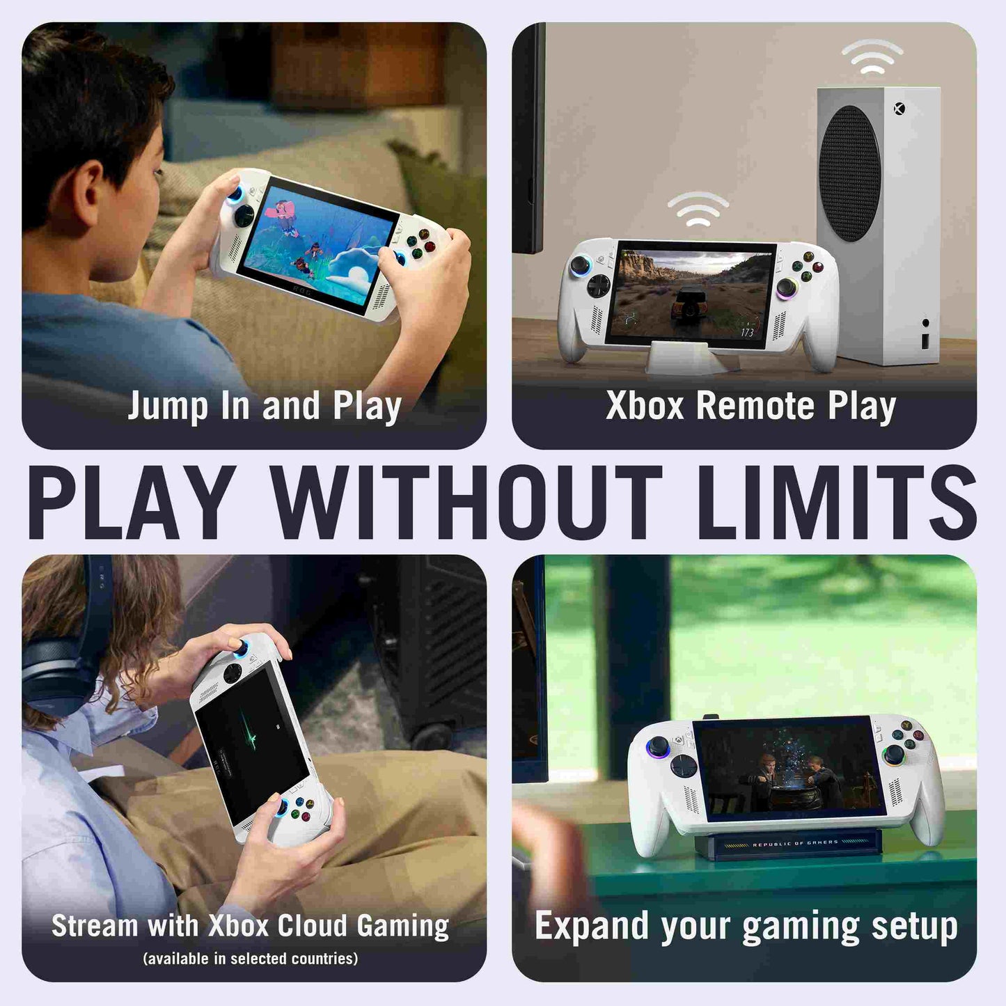 ROG XBOX Ally Gaming Handheld Ryzen Z2 A Processor, 16GB RAM, 512GB Storage, 7-inch display, Windows 11 Home, White