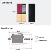 LG French Door Fridge MoodUP®, LED Doors, InstaView™ 684L GR-A34FDMKJ