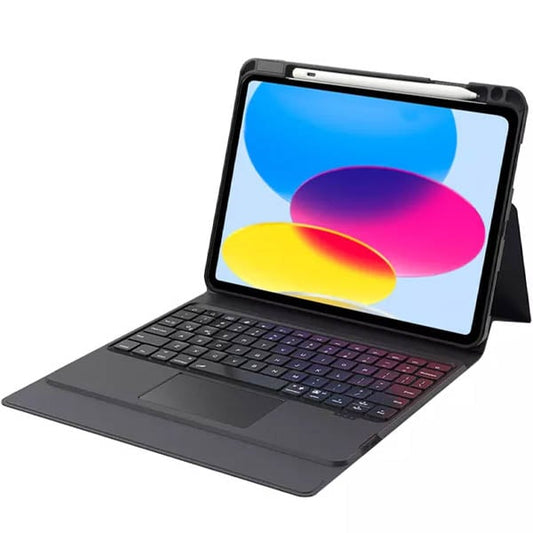 PROTECT  iPad 10th Gen Detachable iPad Keyboard, Trifold Stand, Pen Slot, Backlit, Grey, WR112