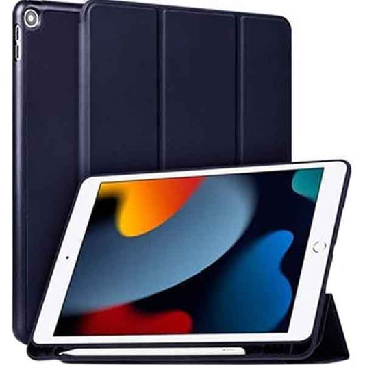 PROTECT  iPad 10.2 inch Protective Ipad Cover, With Screen Protector, Silcon, Trifold Stand , Auto Wakeup Sleep, Pen Slot, Blue, PIPAD10.2BLU